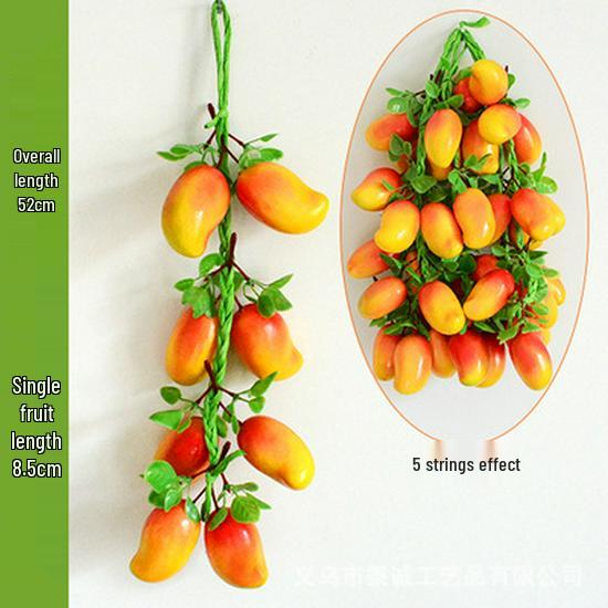 Farmhouse Restaurant Decor: Artificial Fruit Vine with Peaches, Apples, and Bananas.