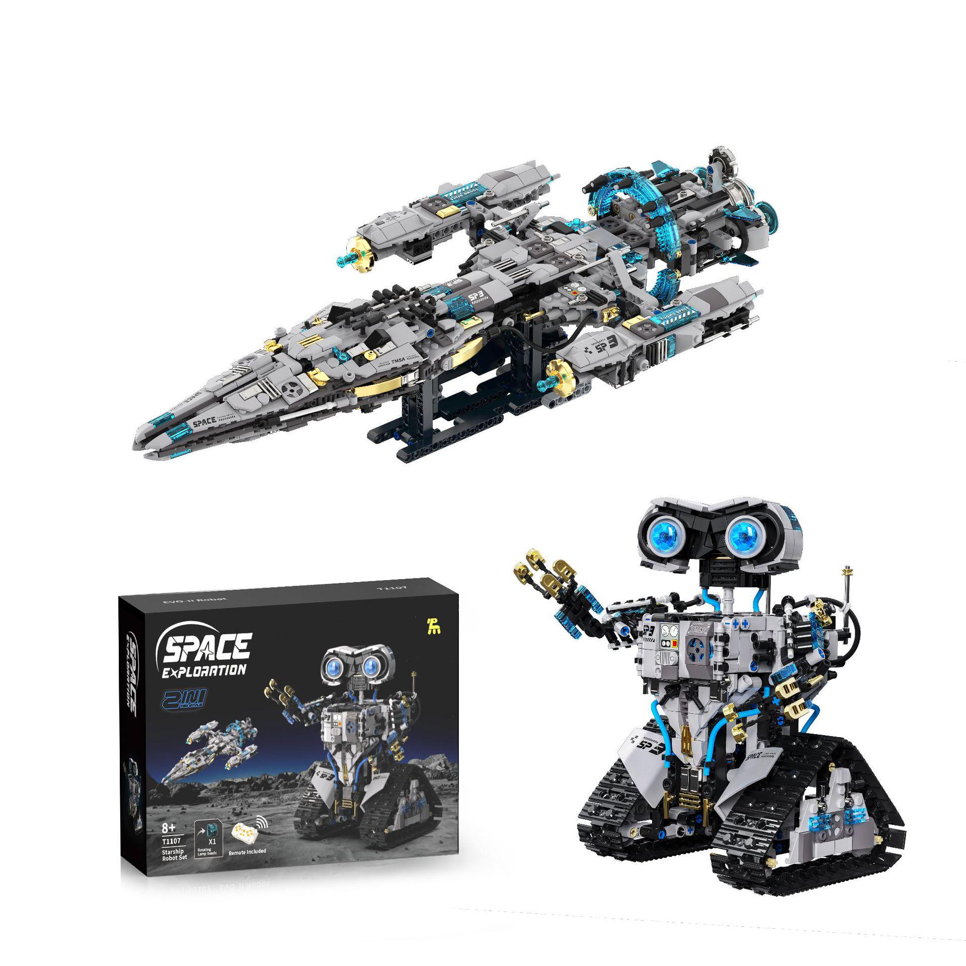 Tuomu 1107 Robot & Spaceship Remote Control Programming Model for Kids