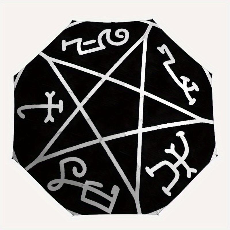 1pc Pentagram Symbol Umbrella with Plastic Handle,Suitable for All Seasons Home Travel Outdoor UmbrellaB1664
