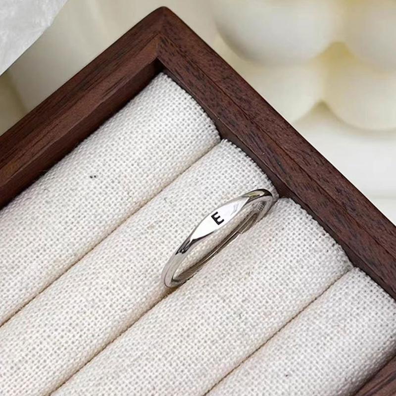 

Silver Korean 26 Letters A-Z Open Ring Men And Women Ring Couple Gift Jewelry