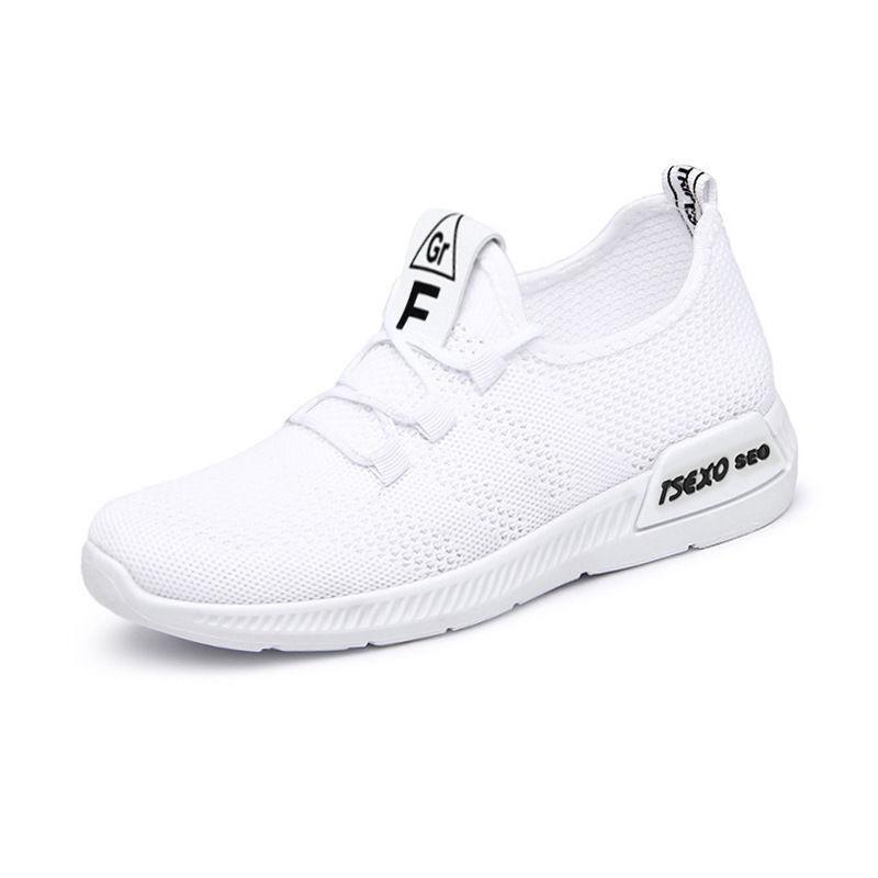 Shoes women's spring new ins shoes flat-soled lightweight sports shoes women's fly-woven running shoes