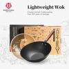 WANGYUANJI Lightweight Chinese Deep Type Wok, 30cm, (Black, 30cm)