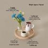 Miniature Wooden Dollhouse Tray with Coffee Cup and Vase Ornament