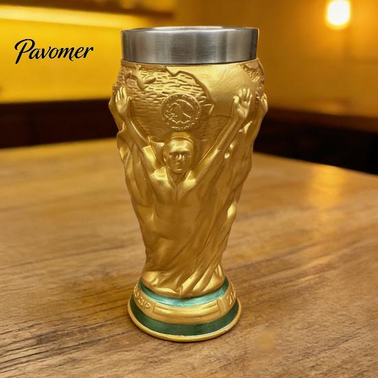 Stainless Steel Beer Mug Soccer Trophy Resin Cup 400ml Large Capacity Drinkware Medieval Pirate Viking for Cocktails Drinks Unique Gift Football Fans