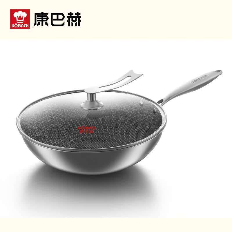 KOBACH KGH-C32N 304 Stainless Steel Honeycomb Wok, 32cm
