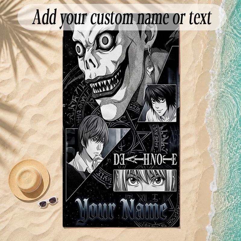 Beach TowelDeath Note Custom Name Text Personalized Soft Towel for Beach Pool Indoor Home Decor Gift