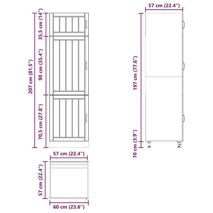 VidaXL Kitchen Cabinet Lucca Concrete Grey Engineered Wood, Tall Kitchen Cabinet, Freestanding Kitchen Cabinet, 853871