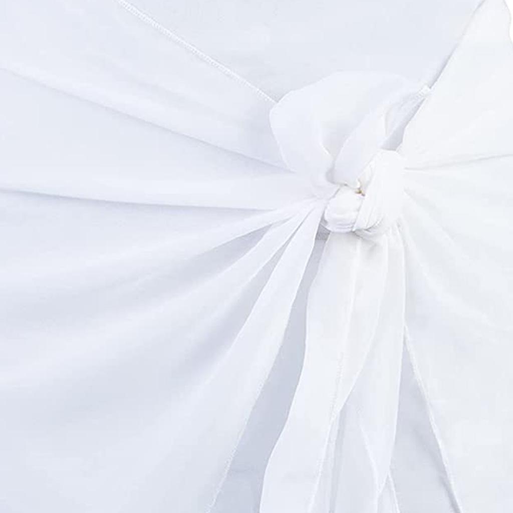2Pcs Beach Sarongs Sunscreen Polyester Fiber Soft Beach Cover Up Skirt Bikini Wrap Black White