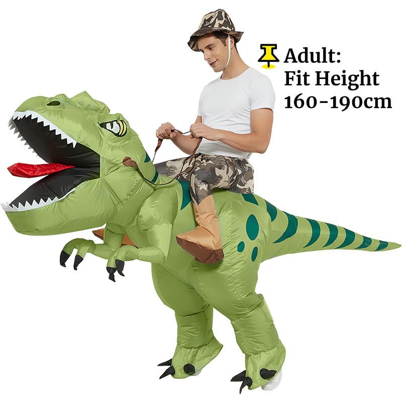 Şişirilebilir Velociraptor Kostümü Yetişkin Orta Beden Küçük Beden Cadılar Bayramı Noel Karnaval Cosplay Parti Festival Etkinlik Aksesuarı