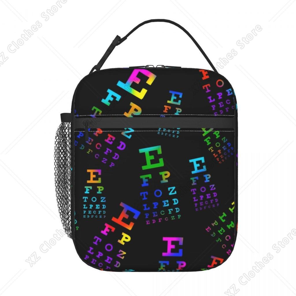 Snellen Chart Eye Surgeon Optician Optometrist Insulated Lunch Tote Bag for Women Portable Cooler Thermal Bento Box Travel