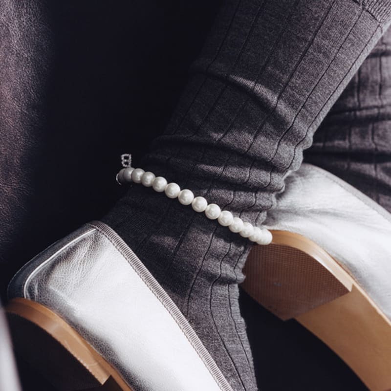 

BAEBAE Initial Tail Pearl Anklet Y