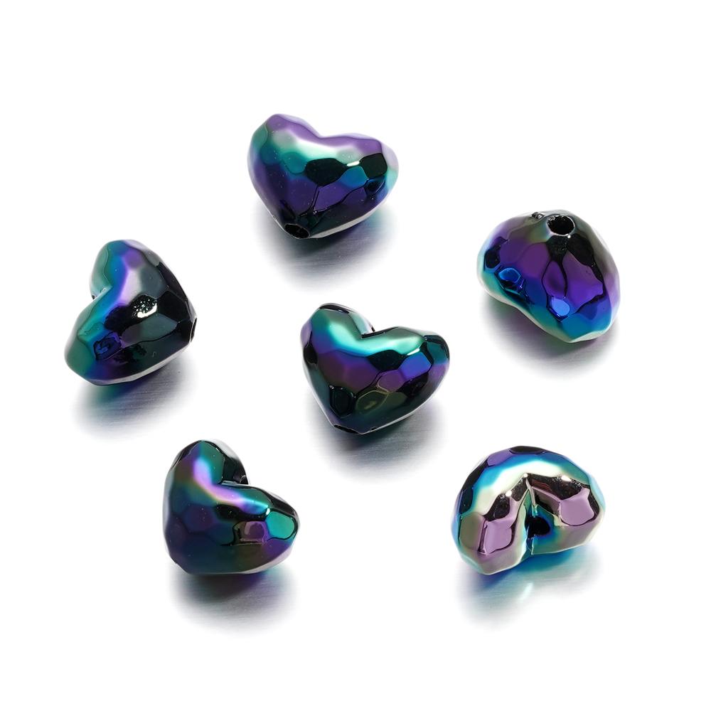 10Pcs/Lot Acrylic Heart Shape Bead Charm Spacer Loose Beads for DIY Necklace Bracelet Jewelry Making Accessories 14*18mm