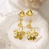 6pcs Gold Color Starfish Shell Stud Earrings Set for Women Ocean Series CCB Metal Textured Earring Boho Beach Party Jewelry