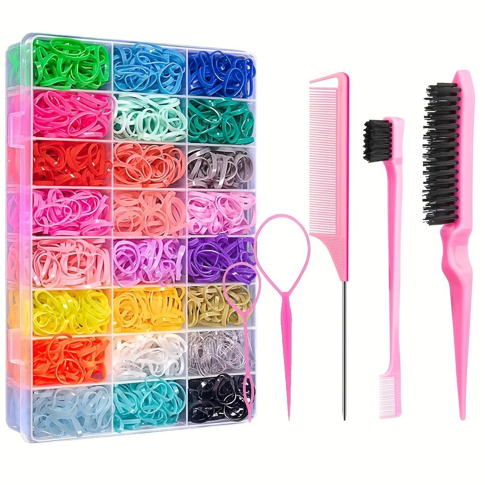 high quality2000 Elastic Hair Rubber Bands, 24 Colors ' Headbands, Elastic Bands with Hair Ties for
