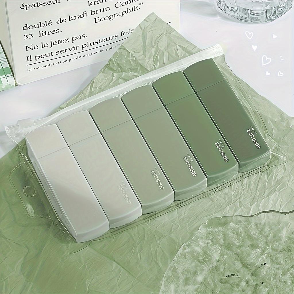 6ks/sada přechodů barev Macaron Přenosná korekční páska s tlumením bez stopy čtvercového tvaru pro školní kancelářské potřeby zpět do školy