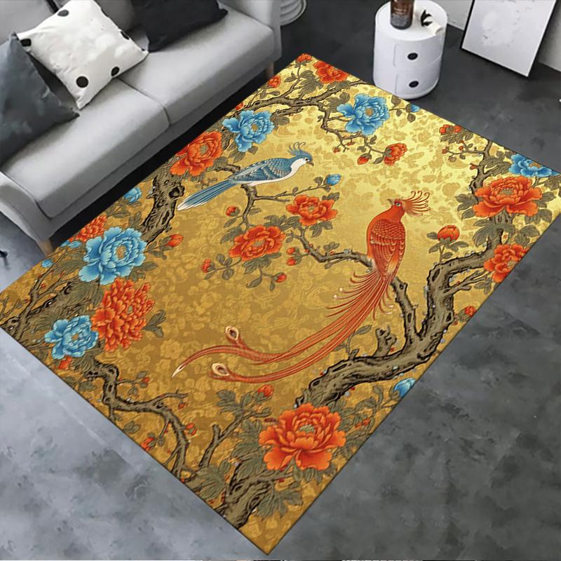 2025 New Bird Retro Carpet Rug for Living Room Bedroom Home Sofa Decoration,Kids play Non-slip Floor Mat01 40x60cm( 15x23in )