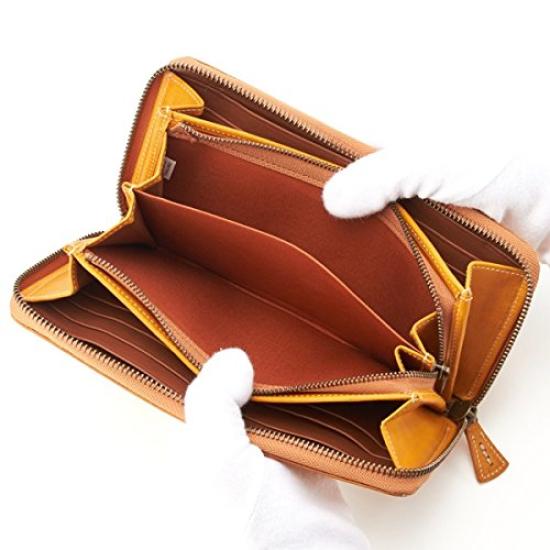 Runde lange Brieftasche mit Cutwork in Weinrot [Genten]