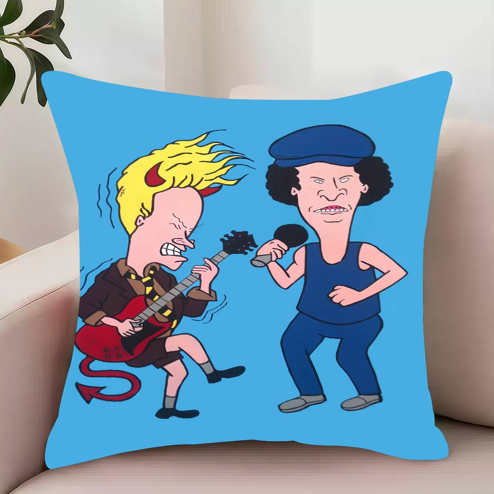 B-Beavis Cartoon and B-ButtheadS Pillow Case Decor Protective Covers Comfortable soft for Sofa Living Room Home office 12x12Inch