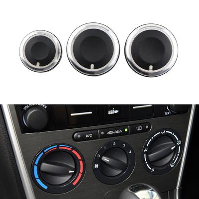 Color My Life 3 Pcs/Set Car Air Conditioning Knob AC Knob Button Knobs Case for Mazda 6 M6 Car