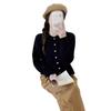 New candy color loose round neck long-sleeved knitted cardigan women's age-reducing small fresh single-breasted sweater jacket