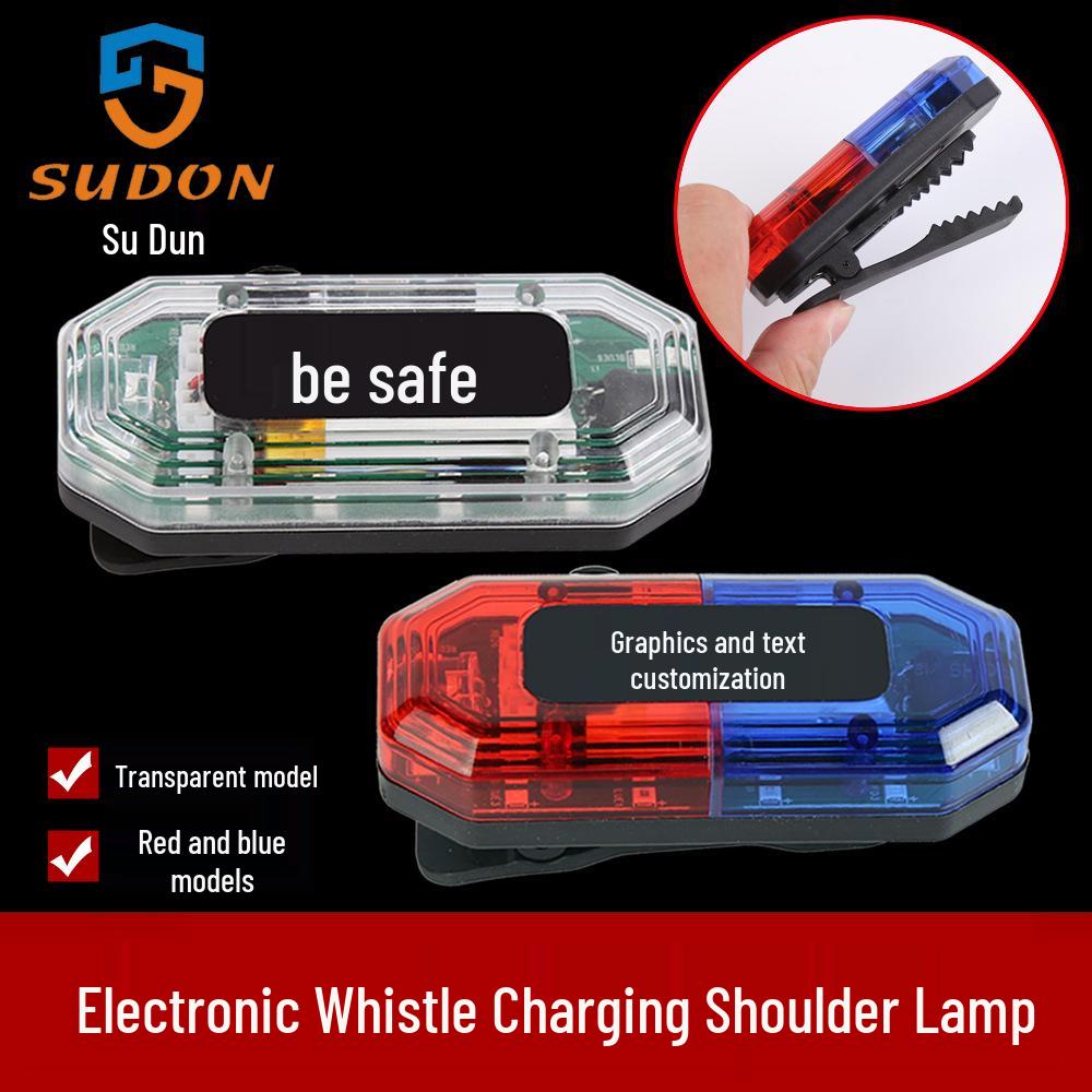 Rechargeable LED Flashing Night Patrol Shoulder Light Clear Rechargeable LED Shoulder Light (No Text)