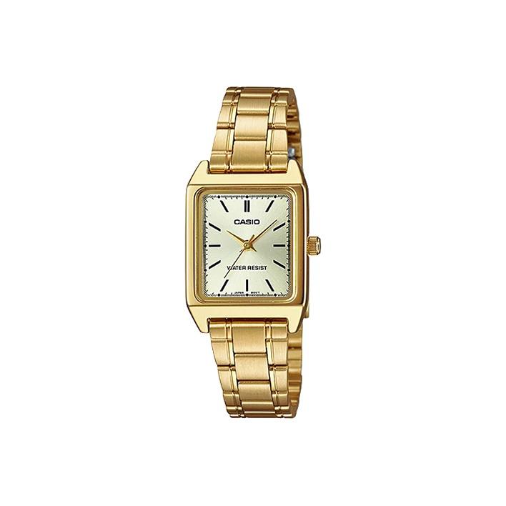 CASIO Women s Standard Series White Watch LTP-V007G-9E LTP-V007G-9E Gold Strap