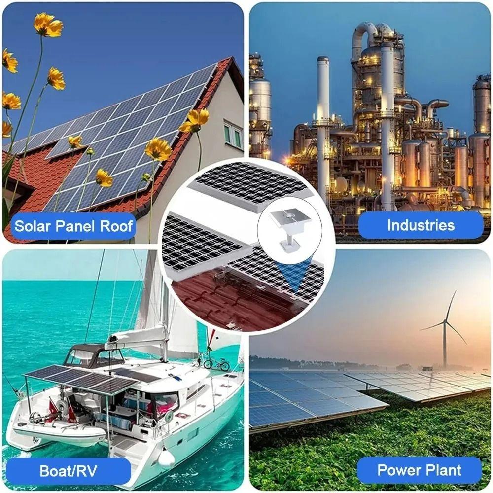 4Pcs End Clamp Solar Panel Mounting Clamp Solar System Install Accessories  Trapezoidal Roof