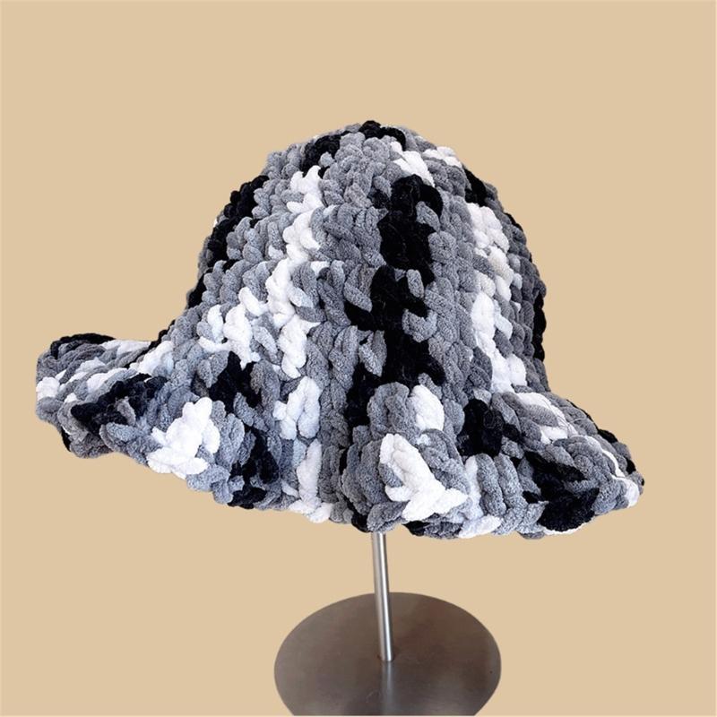 Oversized Hat Handwoven Flouncing Crocheted Hat for Music Festival Simple Flouncing Hat for Music Festival