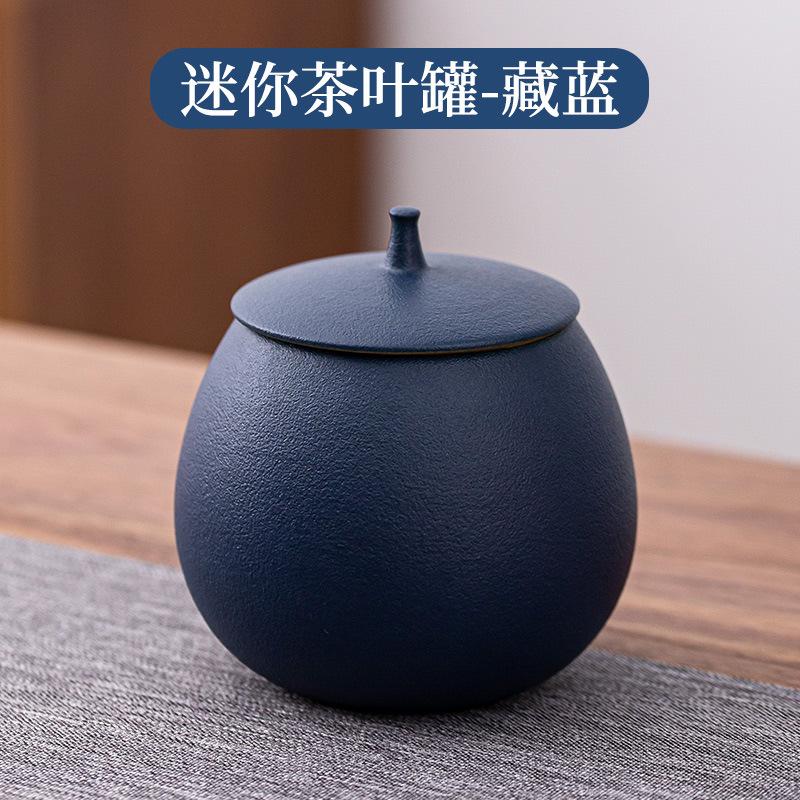 Ceramic Tea Cans Round Dried Fruit Sealed Cans Household Multifunctional Jewelry Cosmetics Tea Food Storage Cans Home Decoration