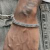 8mm Stainless Steel Braided Double Rows Front and Back Fish Scale Bracelet Simple No Fading Men Bracelet Hip Hop Jewelry