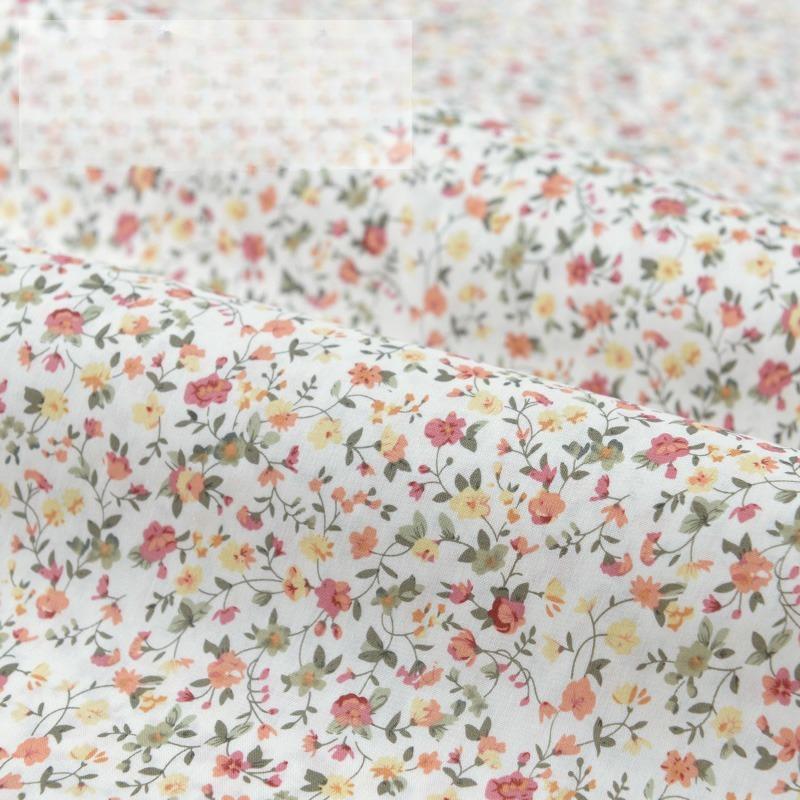 Classics Pastoral Floral Poplin Cotton Fabric DIY Children's Wear Cloth Make Bedding Quilt Decoration Home Sewing Cloth