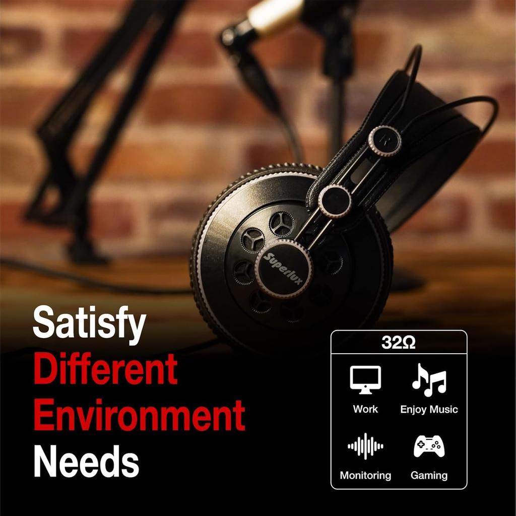 Superlux Professional Monitor Headphones HD681B Semi-Open