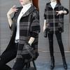 Women's Loose Plaid Hooded Jacket - 2025 Autumn/Winter Fashionable Zipper Cardigan