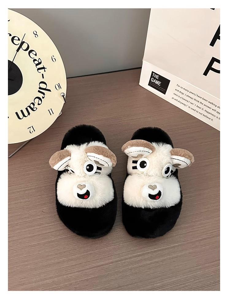 

Милые мультяшные домашние тапочки на толстой подошве, женские, новинка лета 2025 года, уличная обувь, тапочки из хлопка с пухом и с большим ухом собаки 40