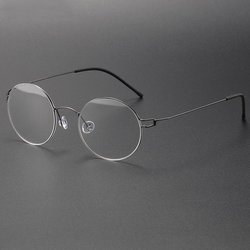 2025 Dänemark Reines Titan Kleiner Runder Brillenrahmen Herren Damen Schraubenlos Ultraleicht Brillen Mode Einfache Optische Brillen