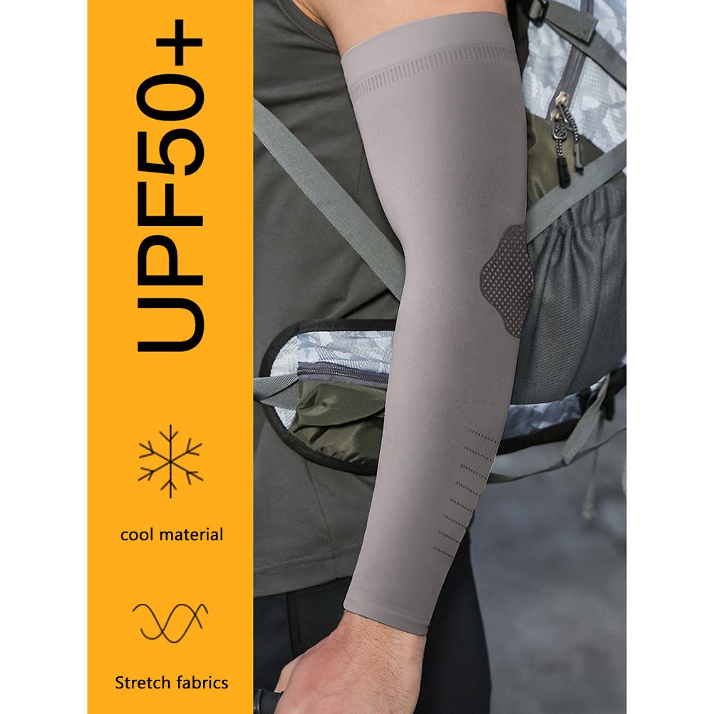 1 par unisex UV-skyddande armkylande ärmar Isilke armskydd för utomhuscykling, fiske, vandring Grå Gratis