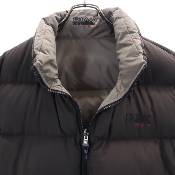 FIRSTDOWN Logo embroidery reversible Down jacket LL tea Men's Used
