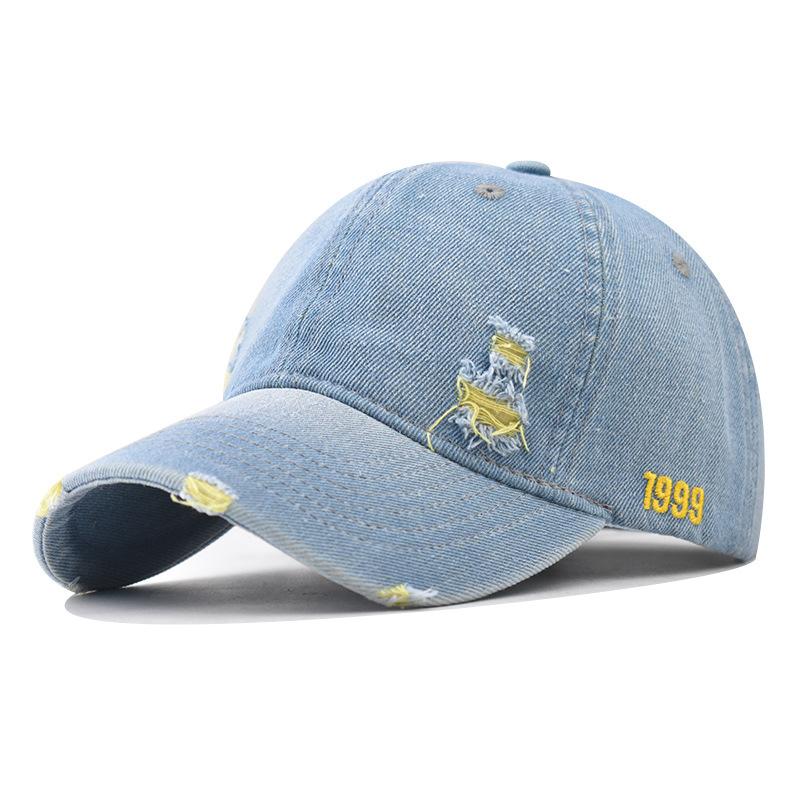 

Women s Rainbow Denim Distressed Baseball Cap for Unisex Adjustable Sun Hat Washed Dad Hat Outdoor Visor жовтий