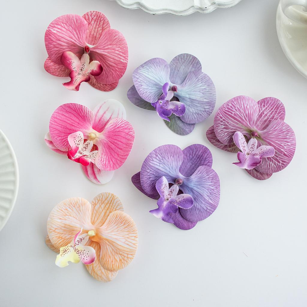 Butterfly Orchid Artificial Flowers Hot Sale Items Festival Wedding Bridal Accessories Headwear Air Clips Diy Gift Box Scrapbook