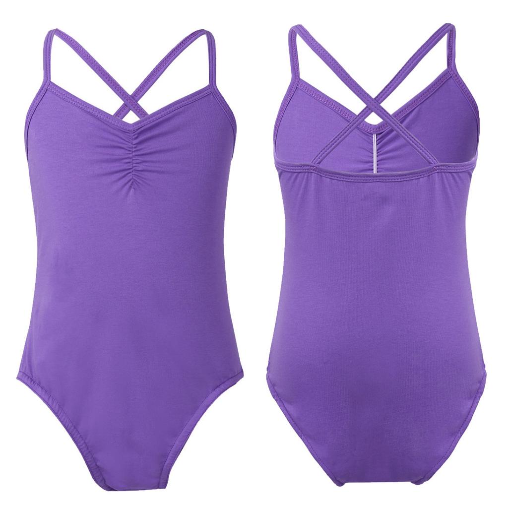 Little Big Girls Classic Spaghetti Strap Crisscross Back Ballet Leotard Dance Costumes Gymnastics Jumpsuit