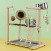 Lovebird Parrots Cage Perch Stand Bridge Nest Swing Climbing Wooden Training Ladder Toy for Bird