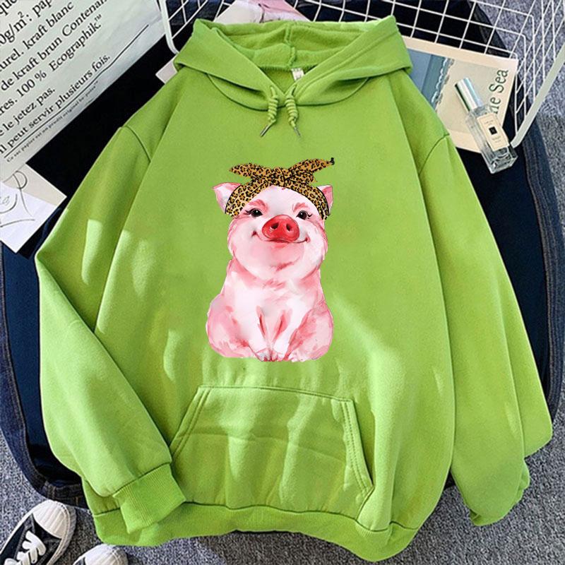Mode Unisex Hoodies Schwein Gedruckt Kapuze Sitzshirts Streetwear Casual Pullover Tops (Versand in 48 Stunden)