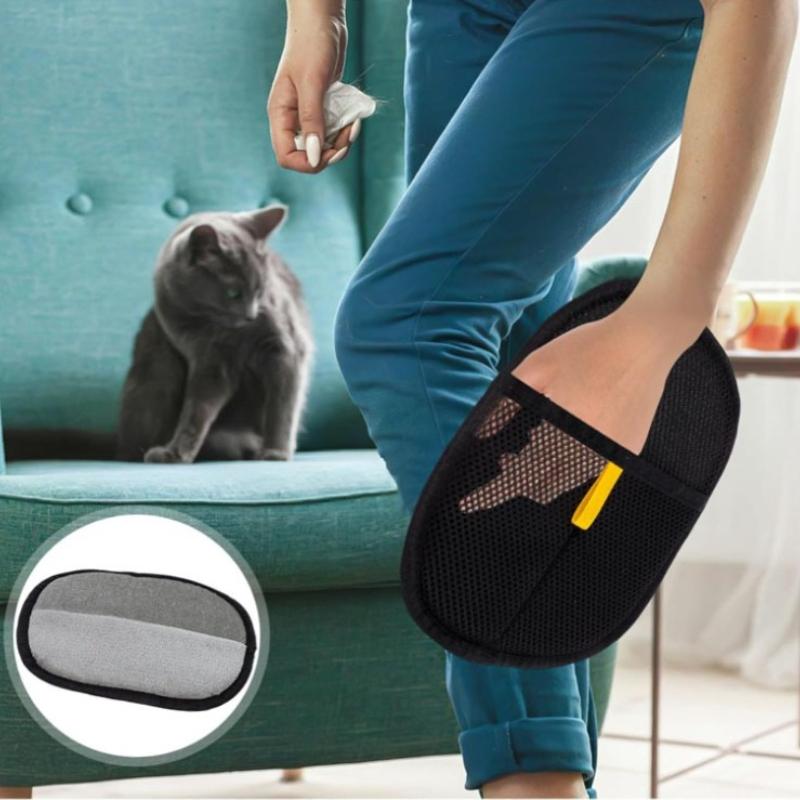 Gants de toilettage pour animaux de compagnie Brosse d'épilation pour chats chiens Enlever les poils flottants du canapé, tapis, vêtements Nettoyeur antistatique pour dépoussiérage