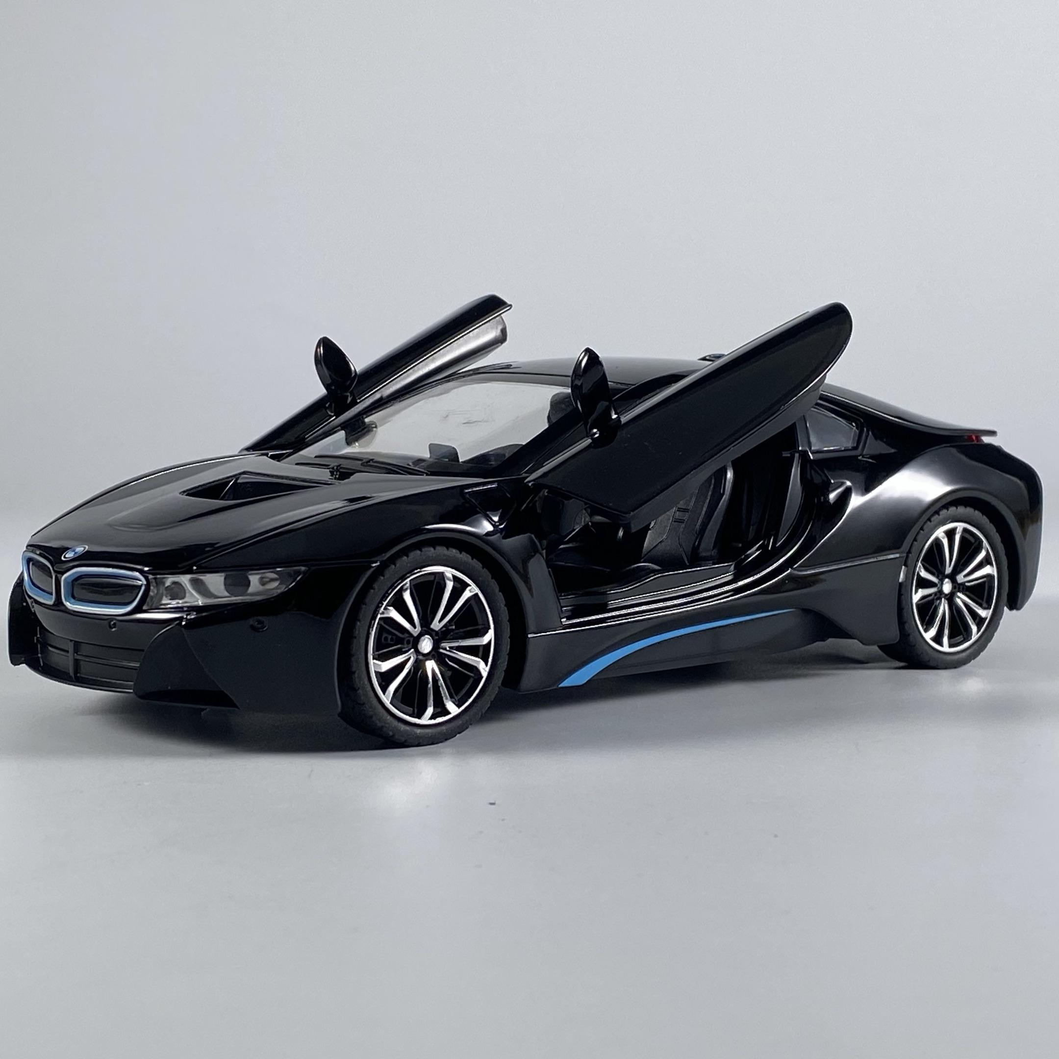 

1:22 BMW I8 Sports Car Alloy Diecast Model Car Vehicle Collection Simulation Sound & Light Toys Car Children Birthday Day Gifts чорний