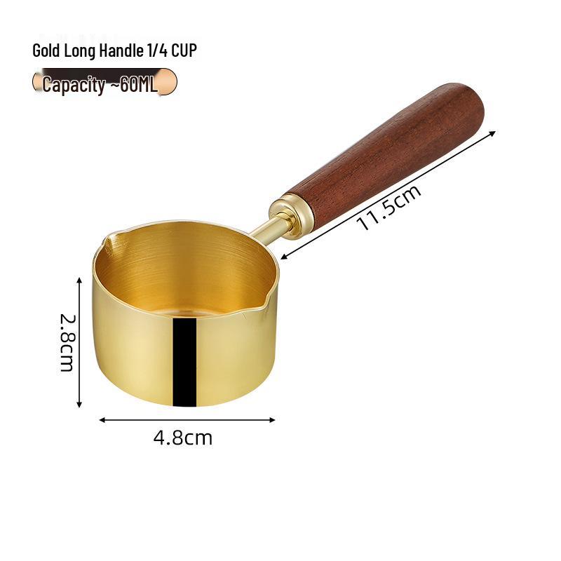 304 Stainless Steel Sauce Cup with Wooden Handle, Custom Logo, Multiple Specifications - Ideal for Steakhouses & Restaurants.