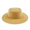 Solid-Color Vintage Wide-Brimmed Flat-Top Top Hat, Fashionable Jazz Wool Hat, Fall/Winter Felt Hat