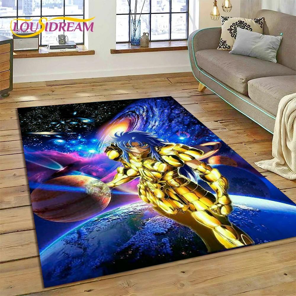 Cartoon Saint Seiya 3D Retro  Anime Rug Carpet for Living Room Bedroom Home Decor,Floor Mat Non-slip for Sofa Doormat Gift Kids