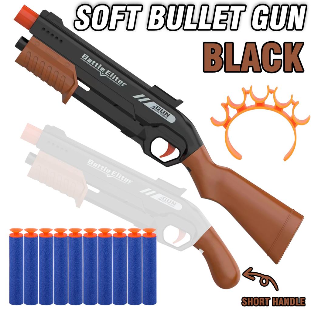 Non-Toxic Kids Outdoor Manual Foam Dart Blaster Gun With Dual Handles Safe Ammo Soft Bullet Multi Colors For Children