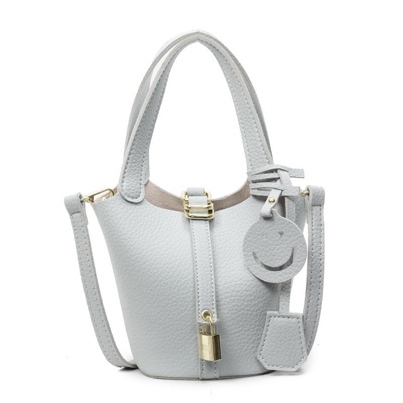 2025 Spring and Summer Hot Sale, High-end Portable Bucket Bag, Women's Casual Versatile Lychee Pattern Texture Messenger Child and Mother Bag