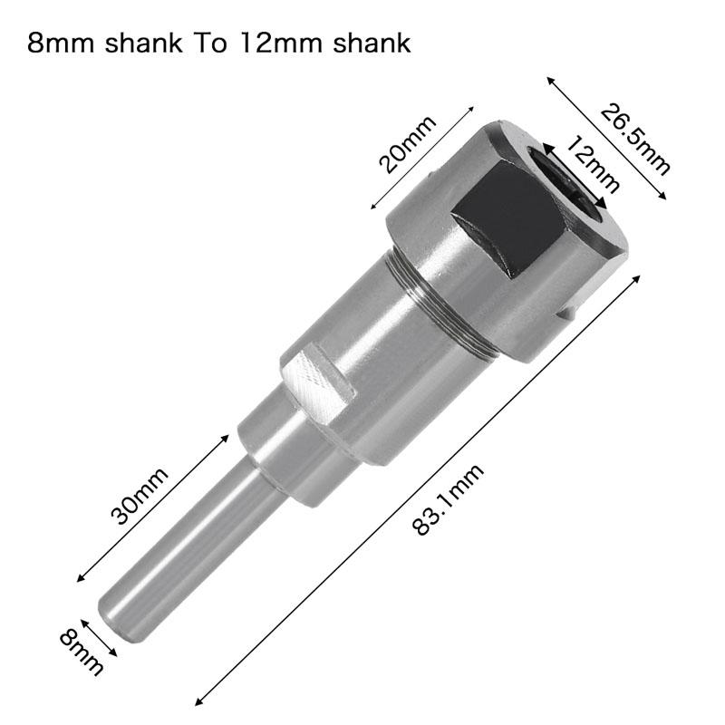 6mm 1/4" 8mm 12mm 1/2" Shank Engraving Machine Extension Rod 90mm Router Bit Collet Chuck Holder Woodworking Tools